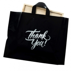 Custom Design Printed Thank You Tote Handle Shopping Plastic Bags With Own Logo