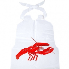 Bulk Waterproof Disposable PE White Apron Disposable Apron Adult Custom Print Dispos Bib