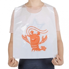 Custom Wholesale Waterproof Print Plastic Bib Lobster Bib Plastic Logo With Pocket