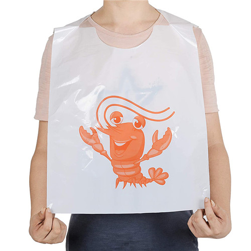 Custom Wholesale Waterproof Print Plastic Bib Lobster Bib Plastic Logo With Pocket