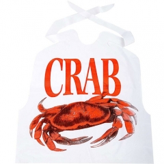 Sea Food Custom Printed Lobster Crab Dinning Apron Disposable Plastic Restaurant Bibs Guangzhou For Adults