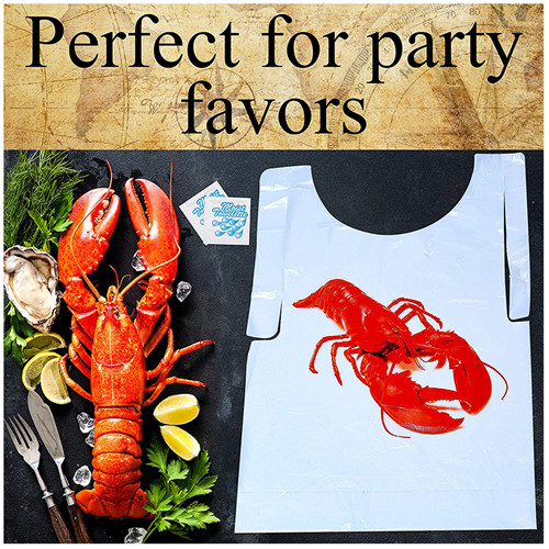 Wholesale Popular Seafood Disposable Adult Custom Restaurant Bib Aprons With Pockets