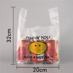 Supermakert Carry Out Poly Tote Custom Printed Shopping Plastic Vest Handle Carrier T-Shirt Packaging Bags