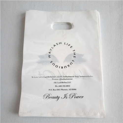 Boutique Use Hdpe Ldpe Die Cut Patch Handle Color Printed Custom Plastic Shopping Bags Personalized