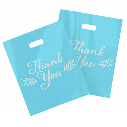 Custom Thank You Hdpe Ldpe Die Cut Patch Handle Bag Personalized Color Printed Custom Plastic Shopping Bags