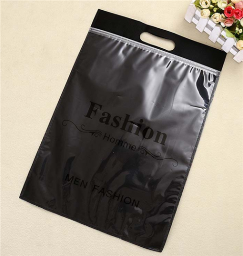 Custom Printing Black Matte Frosted Plastic Zipper Handle Bag Poly Zip Lock Packaging Bags Zipper Bags Plastic With Handle