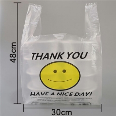 Custom Printed Plastic T Shirt Thank You Bags Vest Handle Shopping Bags For Supermarket