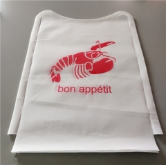 Custom Logo Printing Non Woven Bib Waterproof Disposable Adult Apron Bib For Restaurant