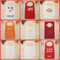 Custom Printed Logo Restaurant Bbq Adult Bib Non Woven Apron Bibs Disposable For Restaurant