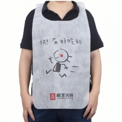 Custom Printed Logo Restaurant Adult Bibs Disposable Non Woven Adult Bib Apron For Restaurant