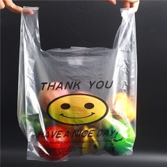 Custom Printed Plastic T Shirt Thank You Bags Vest Handle Shopping Bags For Supermarket