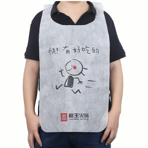 Custom Printed Logo Restaurant Bbq Adult Bib Non Woven Apron Bibs Disposable For Restaurant