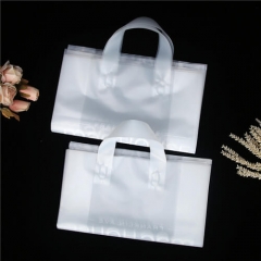 Custom Logo Wide Bottom Blank Plastic Bags Food Packaging Plastic Takeaway Carry Bags With Handles