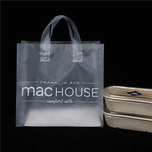 Manufacturer Custom Logo Soft Loop Handle Restaurant Takeaway Plastic Soft Material Bags For Food Packing