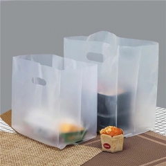 New Design Takeaway Bags Personalized Customized Plastic Shopping Bag Die Cut Handle Plastic Carrier Bag For Takeaways