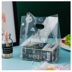 New Design Takeaway Bags Personalized Customized Plastic Shopping Bag Die Cut Handle Plastic Carrier Bag For Takeaways