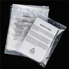 Custom Transparent Polybag Packaging Clear Plastic Ziplock Poly Bag With Suffocation Warning