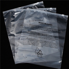 Custom Logo Clear Plastic Suffocation Warning Bags Poly Transparent Zipper Bags For Clothes Shoes Packaging