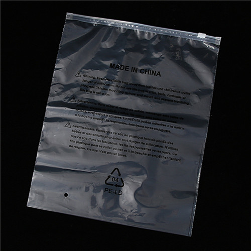 Guangzhou Transparent Packaging Bags Zipper Plastic Bag Swimwear Poly Bag With Suffocation Warning