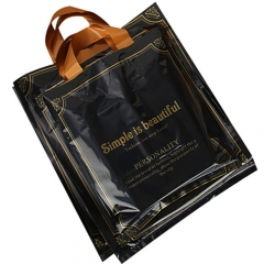 Wholesale Clothing Shopping Bag Jewelry Gift Carry PE Plastic Bags Packaging Custom Black Plastic Tote Bags With Logo