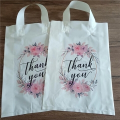 Custom LDPE Handle Plastic Bag Thank You Plastic Shopping Bags Tote Shopping Plastic Bag With Logo