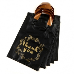 Plastic Bags Factory Custom Logo Bulk Retail Shopstore Black Thank You Hdpe Plastic Shopping Bags For Boutique