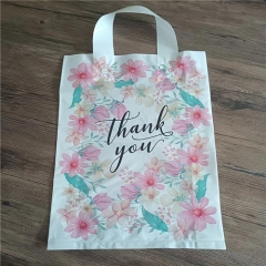 Hot Custom Logo Thank You Plastic Shopping Grocery Bag Carry Folding Tote Bags Reusable Shopping Tote Bag