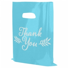 Wholesale Color Printed OEM Thank You Die Cut Handle Plastic Shopping Carrier Bag For Grocery