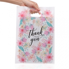 Wholesale Merry Christmas Merchandise Retail Goodie Bags Plastic Shopping Low Density Thank You Plastic Bag With Handle