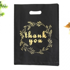 Custom Thank You Merchandise Bags Plastic Die Cut Handles Shopping Bag For Boutique Retail Gift Reusable Plastic Bags
