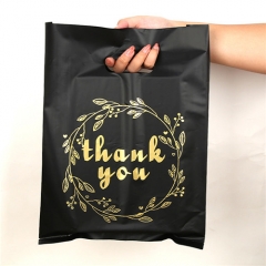 Wholesale Low Moq Fast Delivery Time Custom Logo Thank You Plastic Die Cut Handle PE Bag For Shopping