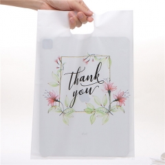 Custom Thank You Merchandise Bags Plastic Die Cut Handles Shopping Bag For Boutique Retail Gift Reusable Plastic Bags