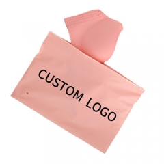 Logo Custom Zipper Frosted Bag Fashion Black Garment Zipper Bags Apparel Frosted Matte Black Cpe Plastic Bag For Clothes Packaging