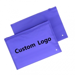 Customized Printing Logo Plastic Zipper Slider Bags Frosted Matte Black Zip Lock Compostable Packaging Bag For Clothes