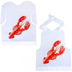 Hot Selling Factory Custom Waterproof Restaurant Lobster Plastic Bibs Plastic Disposable Adult Bibs For Restaurant Accept Proofing