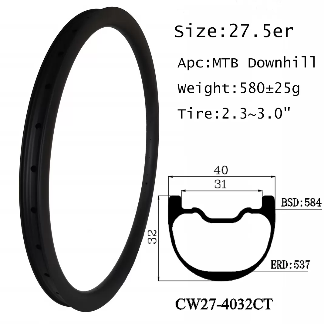 |CW27-4032CT| 27.5er Stronger design MTB carbon rims downhill bst 40mm width 32mm depth DH training wheels Poland ride lover