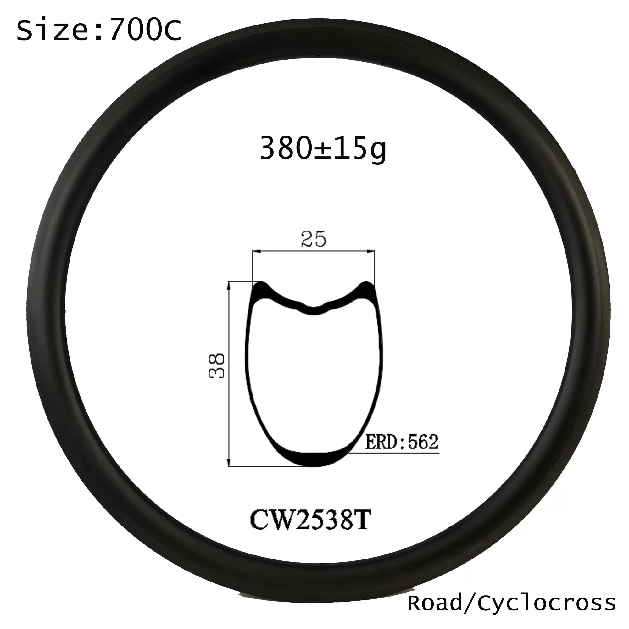 |CW25-38T/C/CT| 700C best road bike wheels tubular/clincher/tubeless tyres V brake/disc brake both custom holes&decals 25mm width 38mm depth