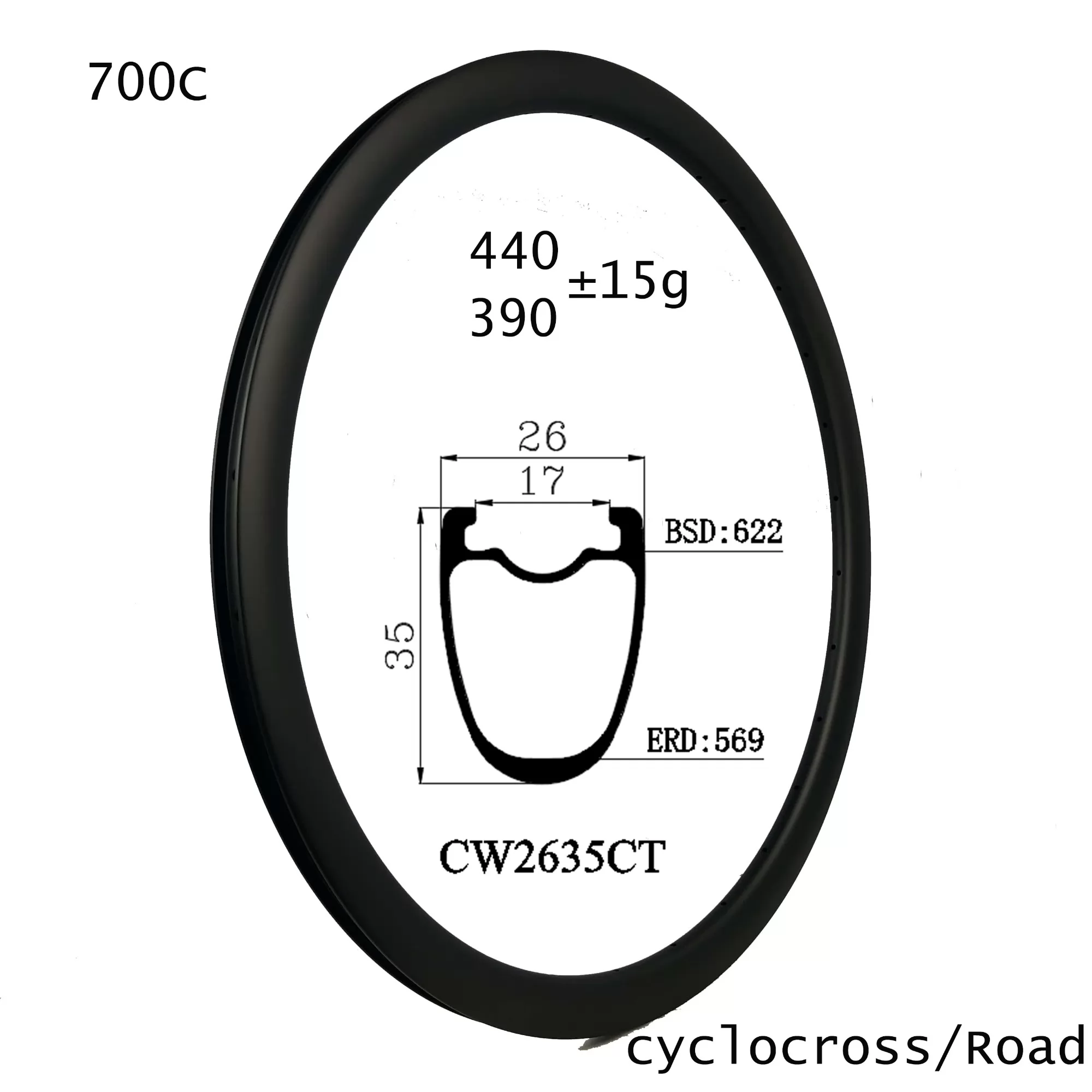 |CW2635CT| ultralight 390g carbon bicycle rims 35mm depth 26mm wide disc brake V brake carbon wheel fit for road triathlon bike