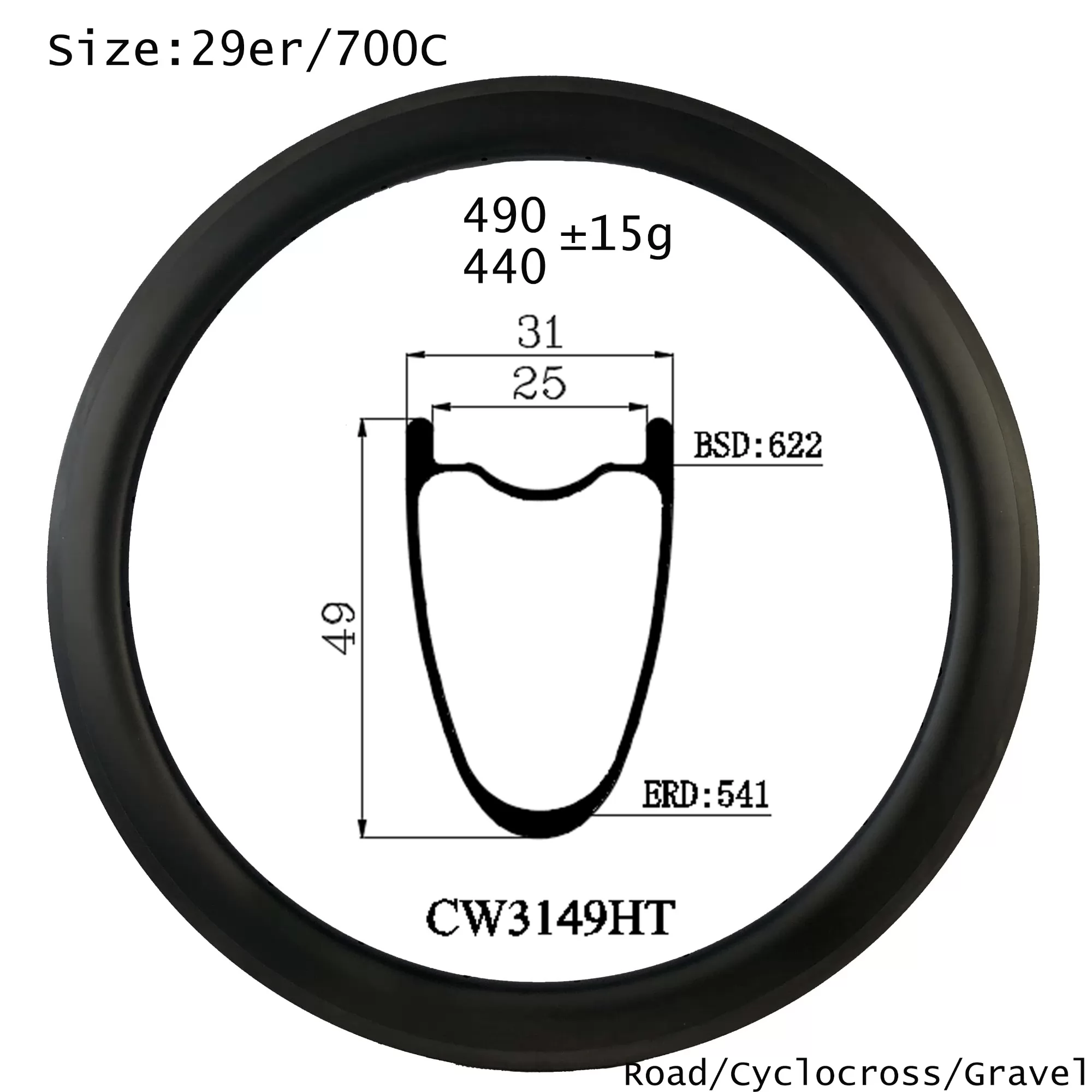 |CW3149T/C/CT| carbon bike rims 31mm width 49mm depth cycling wheel fit for all road bicycle V brake/disc brake both available
