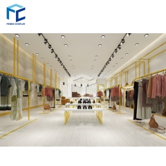 NEW product high quality golden women clothes shop display fixture