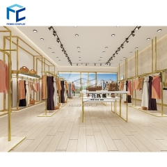 NEW product high quality golden women clothes shop display fixture