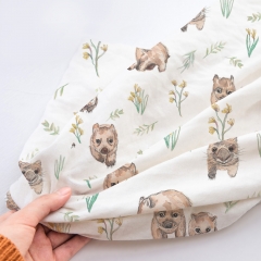 Super soft custom pattern digital printing on muslin gauze blanket fabric