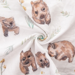 Super soft custom pattern digital printing on muslin gauze blanket fabric