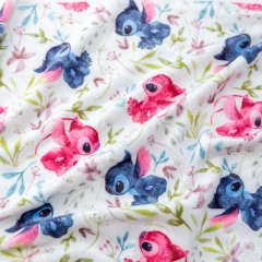 Luxurious soft and fleecy custom Printed 100% polyester plush minky fabric