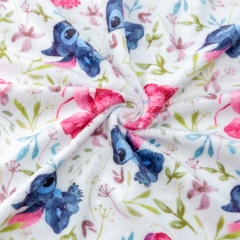 Luxurious soft and fleecy custom Printed 100% polyester plush minky fabric