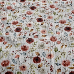 Print your own fabric wholesale custom liberty flower double gauze printed cotton muslin fabric
