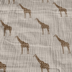 Textile printing service so soft 100 cotton custom animal print muslin gauze fabric