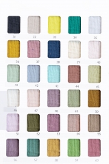 Navy multicolor organic double gauze muslin fabric - crinkle texture