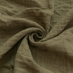 Olive wholesale organic cotton double gauze muslin fabric - soft and breathable