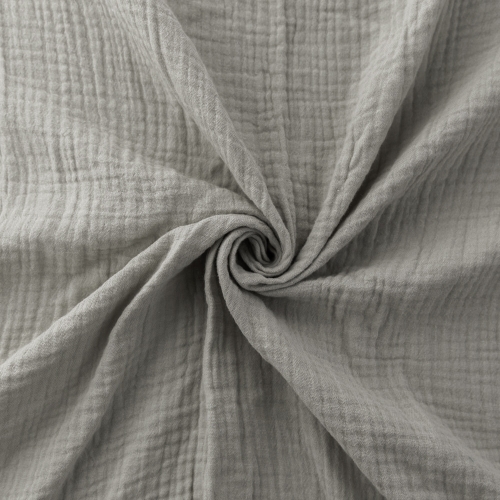Light gray 100% cotton double layer muslin gauze fabric